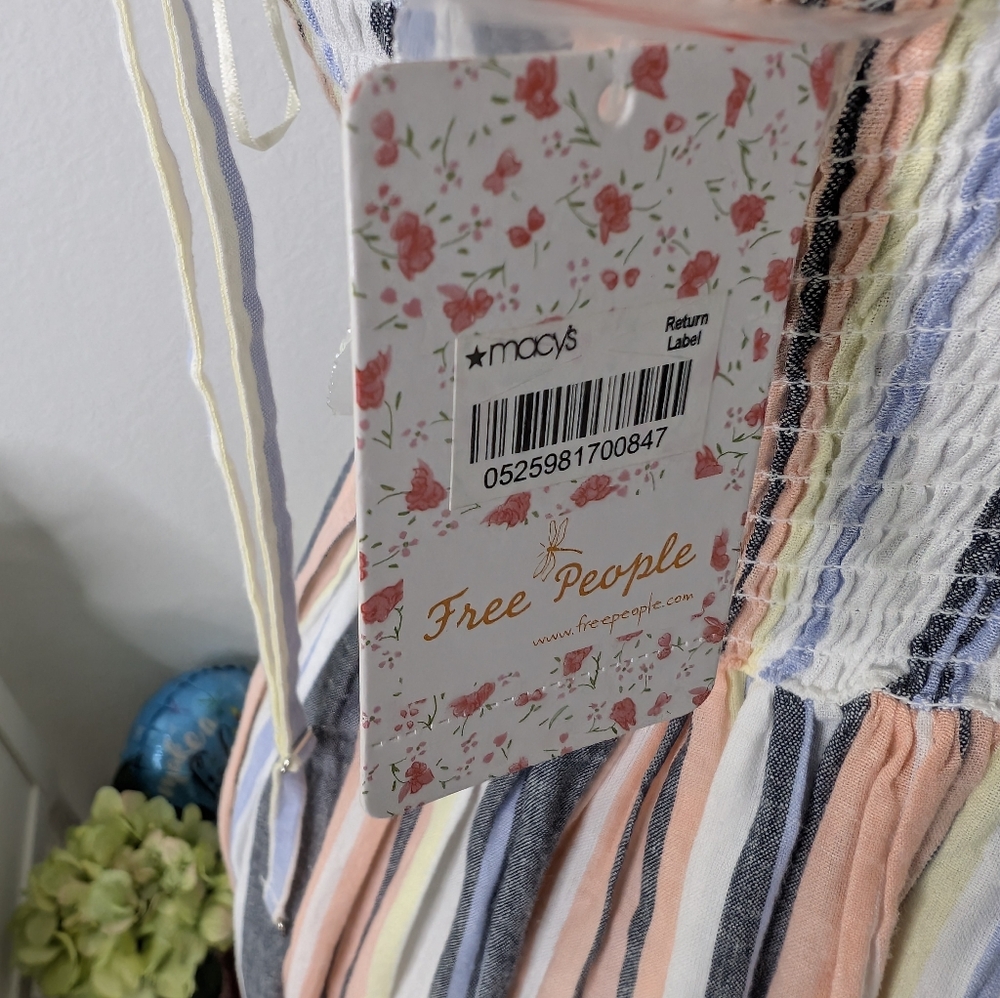 💘 Free People Lilah Striped Pleated Midi Tube Dress - Picture 5 of 6